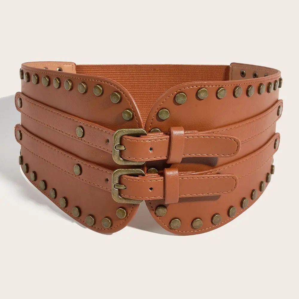 Retro Adjustable Rivet Belt PU Leather Solid Color Elastic Cummerbunds Spicy Girl Body Shaping Wide Waistband Skirt Accessories
Retro Adjustable Rivet Belt PU Leather Solid Color Elastic Cummerbunds Spicy Girl Body Shaping Wide Waistband Skirt Accessories