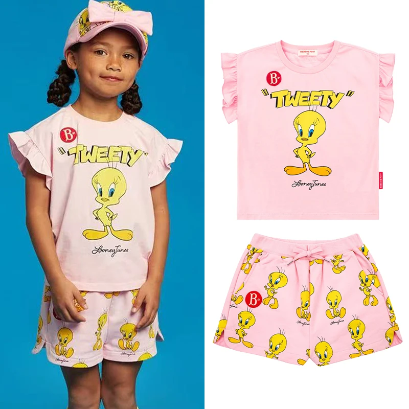 2025 New Summer Children's Clothing Set Girls Pink Full Print T-shirt Shorts Set Korean Children's Clothing
2025 New Summer Children's Clothing Set Girls Pink Full Print T-shirt Shorts Set Korean Children's Clothing