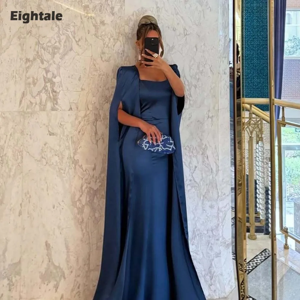 Eightale New Evening Dress Mermaid Prom Gown Satin Scoop Cap Sleeves Arabic Muslim Customized Wedding Party Dress
Eightale New Evening Dress Mermaid Prom Gown Satin Scoop Cap Sleeves Arabic Muslim Customized Wedding Party Dress