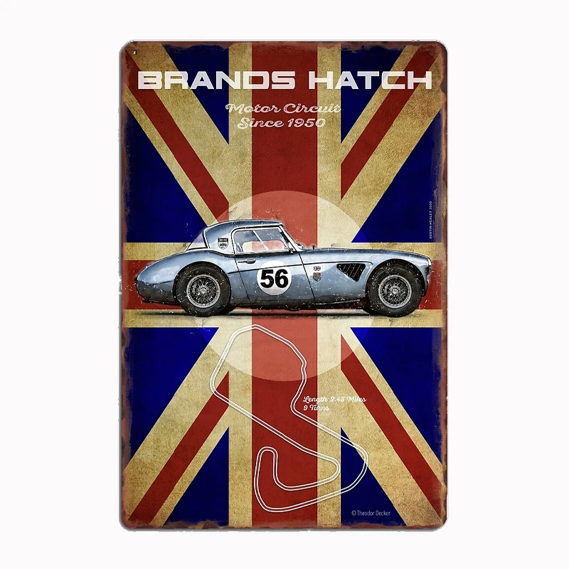 Brands Hatch Healey Vintage Sport Cars Metal Sign Poster Garage Room Wall Decoration Cinema Living Custom Tin Home Decor
Brands Hatch Healey Vintage Sport Cars Metal Sign Poster Garage Room Wall Decoration Cinema Living Custom Tin Home Decor