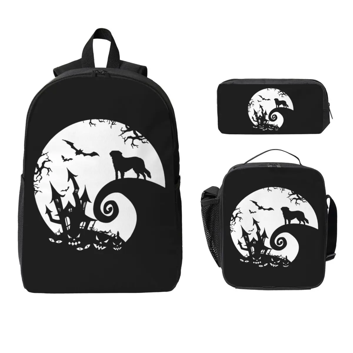 Saint Bernard Dog And Moon Halloween Backpack BookBag School Bag Laptop Shoulder Bags 3ps Insulated Lunch Bag Pencil Case
Saint Bernard Dog And Moon Halloween Backpack BookBag School Bag Laptop Shoulder Bags 3ps Insulated Lunch Bag Pencil Case