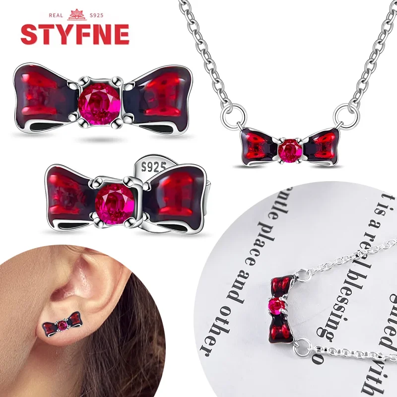 2025 Silver S925 Red Bow Jewelry Sets Shining Zircon Original Earrings Necklace for Women Fine Jewelry Gifts Daily Matching
2025 Silver S925 Red Bow Jewelry Sets Shining Zircon Original Earrings Necklace for Women Fine Jewelry Gifts Daily Matching