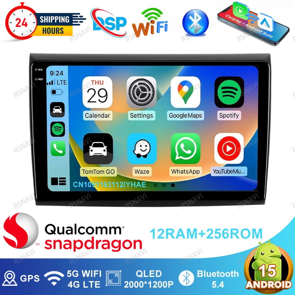 Android 15 Car Radio For Fiat Bravo 198 2 II 2007 -2014 GPS QLED DSP Head Unit Wireless Carplay Auto 4G LTE DVD Viedo Player BT
Android 15 Car Radio For Fiat Bravo 198 2 II 2007 -2014 GPS QLED DSP Head Unit Wireless Carplay Auto 4G LTE DVD Viedo Player BT