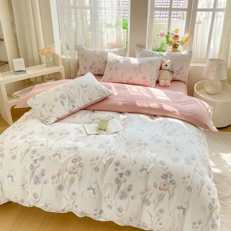 Galsang Flowers 4-Piece Bedding Set - Skin-Friendly Double-Layer Yarn, Instagram Style Sheets + Duvet, Dormitory/Family Use (Bre
Galsang Flowers 4-Piece Bedding Set - Skin-Friendly Double-Layer Yarn, Instagram Style Sheets + Duvet, Dormitory/Family Use (Bre