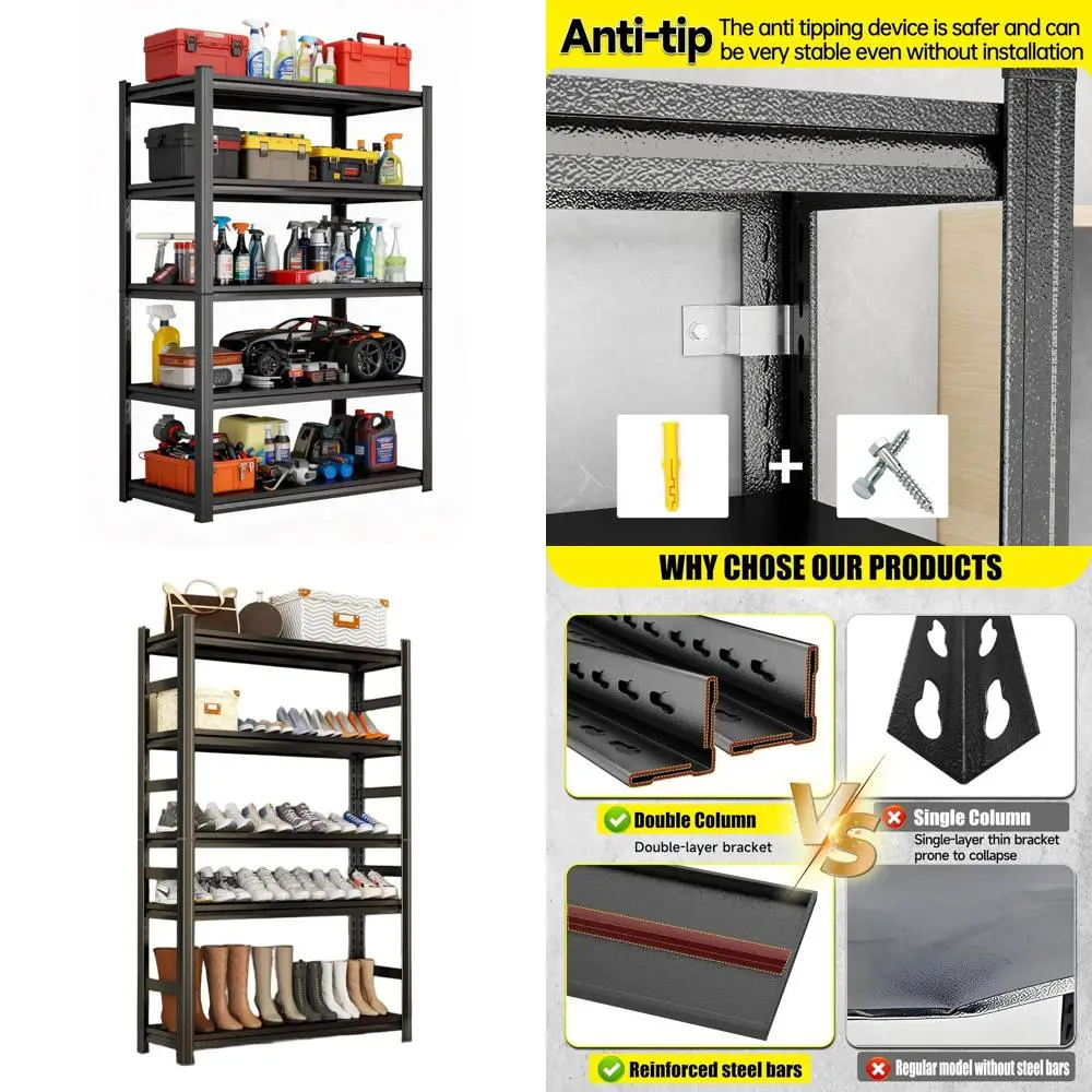 Прочная 5-ярусная полка для хранения 40W, водонепроницаемая и устойчивая к ржавчине, идеально подходит для использования в помещении и на улице
Прочная 5-ярусная полка для хранения 40W, водонепроницаемая и устойчивая к ржавчине, идеально подходит для использования в помещении и на улице