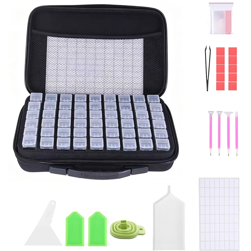 Diamond Art Storage Case, 54 Slots, Diamond Painting Organizer, Diamond Painting Storage Box for Painting Supplies Accessories
Diamond Art Storage Case, 54 Slots, Diamond Painting Organizer, Diamond Painting Storage Box for Painting Supplies Accessories