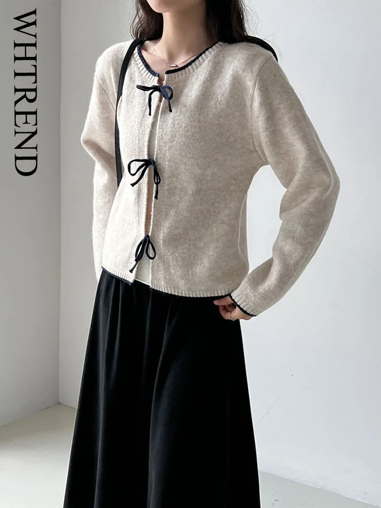 WHTREND Soft Round Neck Lace-Up Sweater Sweet Short Top For Women Autumn Elegant Design Cardigan WH1791
WHTREND Soft Round Neck Lace-Up Sweater Sweet Short Top For Women Autumn Elegant Design Cardigan WH1791