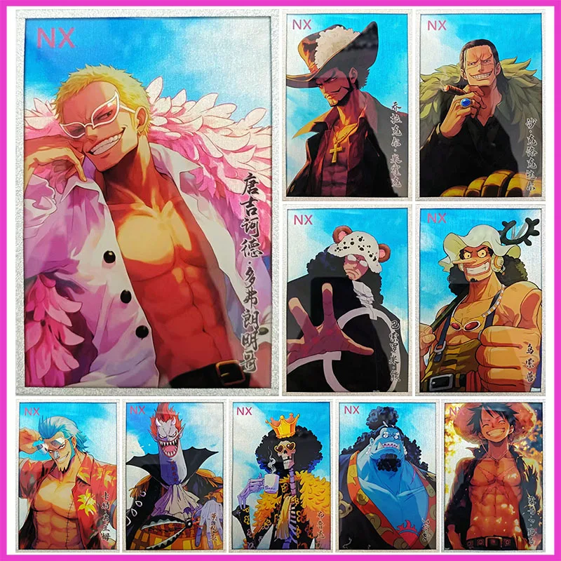 Anime ONE PIECE Rare NX A6 Collectible Card Doflamingo Mihawk Crocodile Luffy Kuma Franky Usopp Toys for boys Birthday Present
Anime ONE PIECE Rare NX A6 Collectible Card Doflamingo Mihawk Crocodile Luffy Kuma Franky Usopp Toys for boys Birthday Present