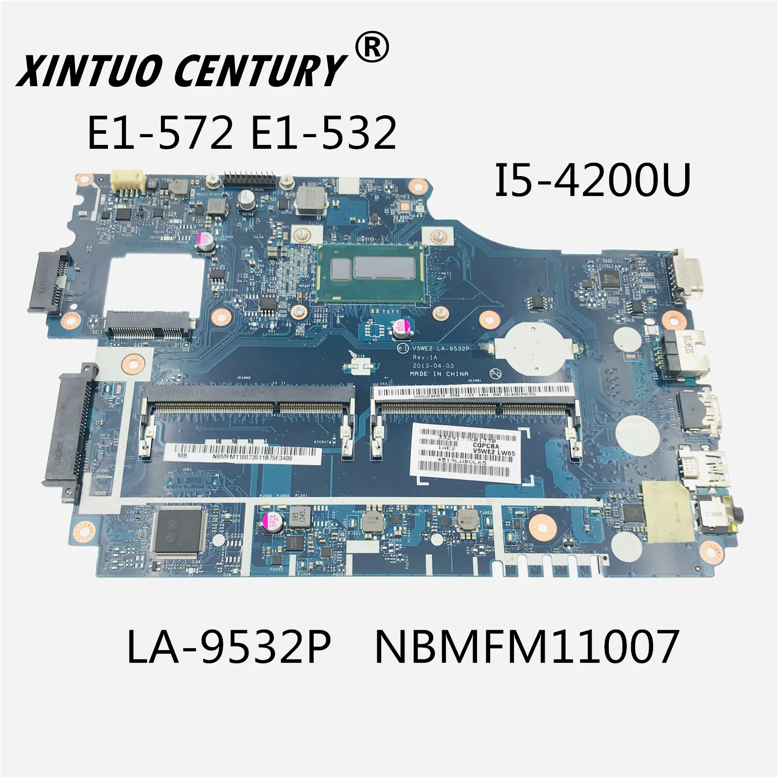 NBMFM11007 motherboard for Acer Aspire E1-572 E1-532 laptop motherboard LA-9532P SR170 I5-4200U CPU DDR3 100% test work
NBMFM11007 motherboard for Acer Aspire E1-572 E1-532 laptop motherboard LA-9532P SR170 I5-4200U CPU DDR3 100% test work