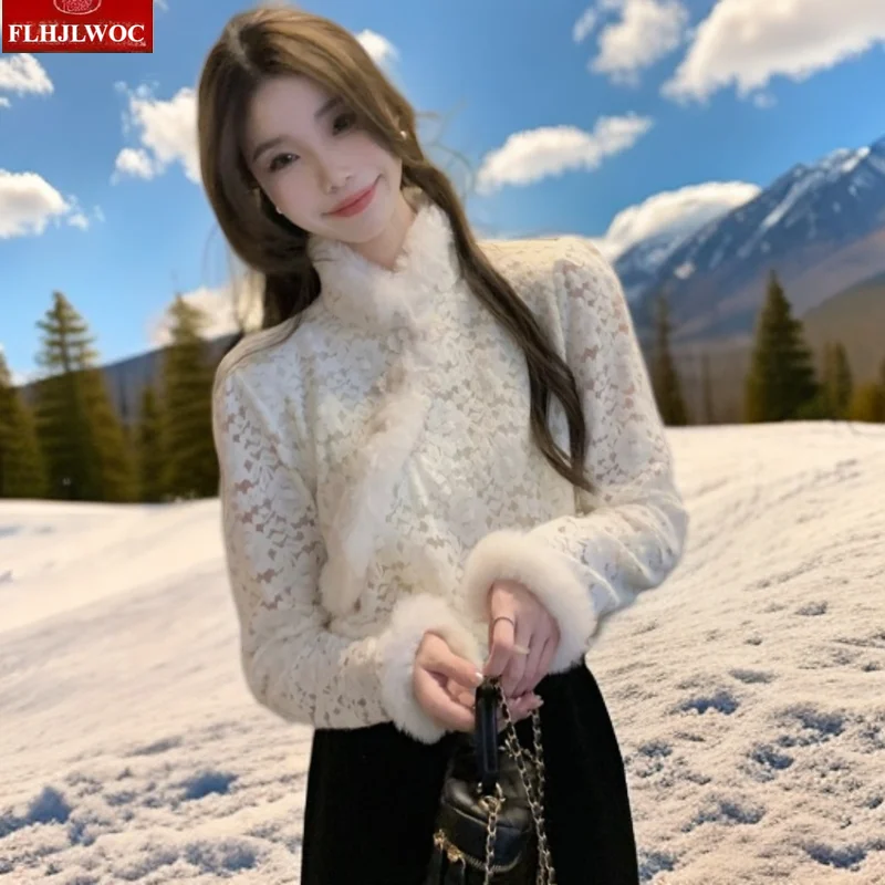 Turtleneck Velvet Tops Blouses New Year Cute Date Girls Woman Winter Spring 2026 Y2K Design Hollow Out Lace Basics Shirts
Turtleneck Velvet Tops Blouses New Year Cute Date Girls Woman Winter Spring 2026 Y2K Design Hollow Out Lace Basics Shirts