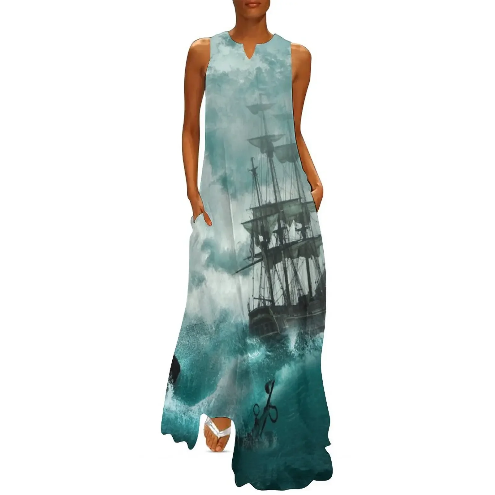Storm Sea Ship Shipwreck Ocean Blue Long Dress Women's dress summer dresses women clothing 2025 new arrivals Dress
Storm Sea Ship Shipwreck Ocean Blue Long Dress Women's dress summer dresses women clothing 2025 new arrivals Dress