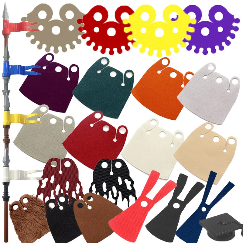 MOC Building Blocks Accessories Medieval Soldier Characters Cloaks Simulated Plush Capes Overcoats Flags Mini Bricks Toy Gift
MOC Building Blocks Accessories Medieval Soldier Characters Cloaks Simulated Plush Capes Overcoats Flags Mini Bricks Toy Gift