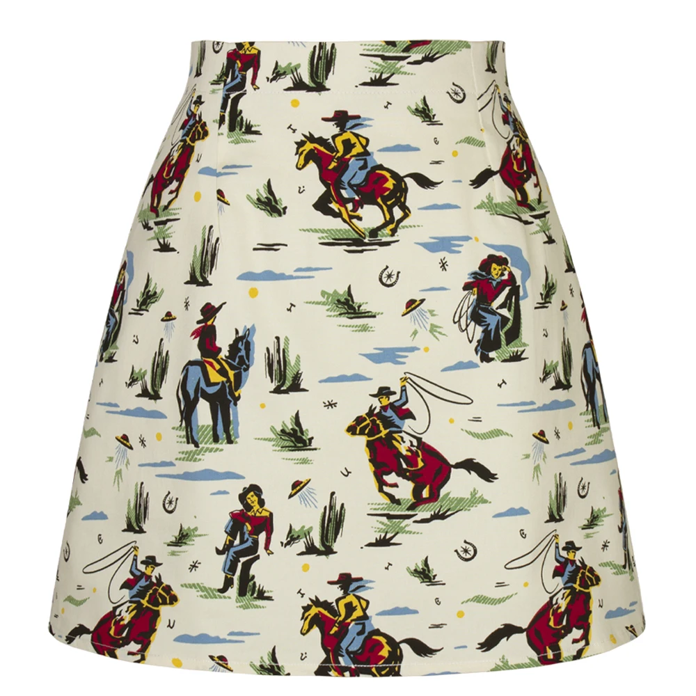 SISHION Cotton Fashion 50s 60s Retro Rockabilly Vintage Short Skirt SS0008 Beige West Cowboy Printed Women Summer Mini Skirts
SISHION Cotton Fashion 50s 60s Retro Rockabilly Vintage Short Skirt SS0008 Beige West Cowboy Printed Women Summer Mini Skirts