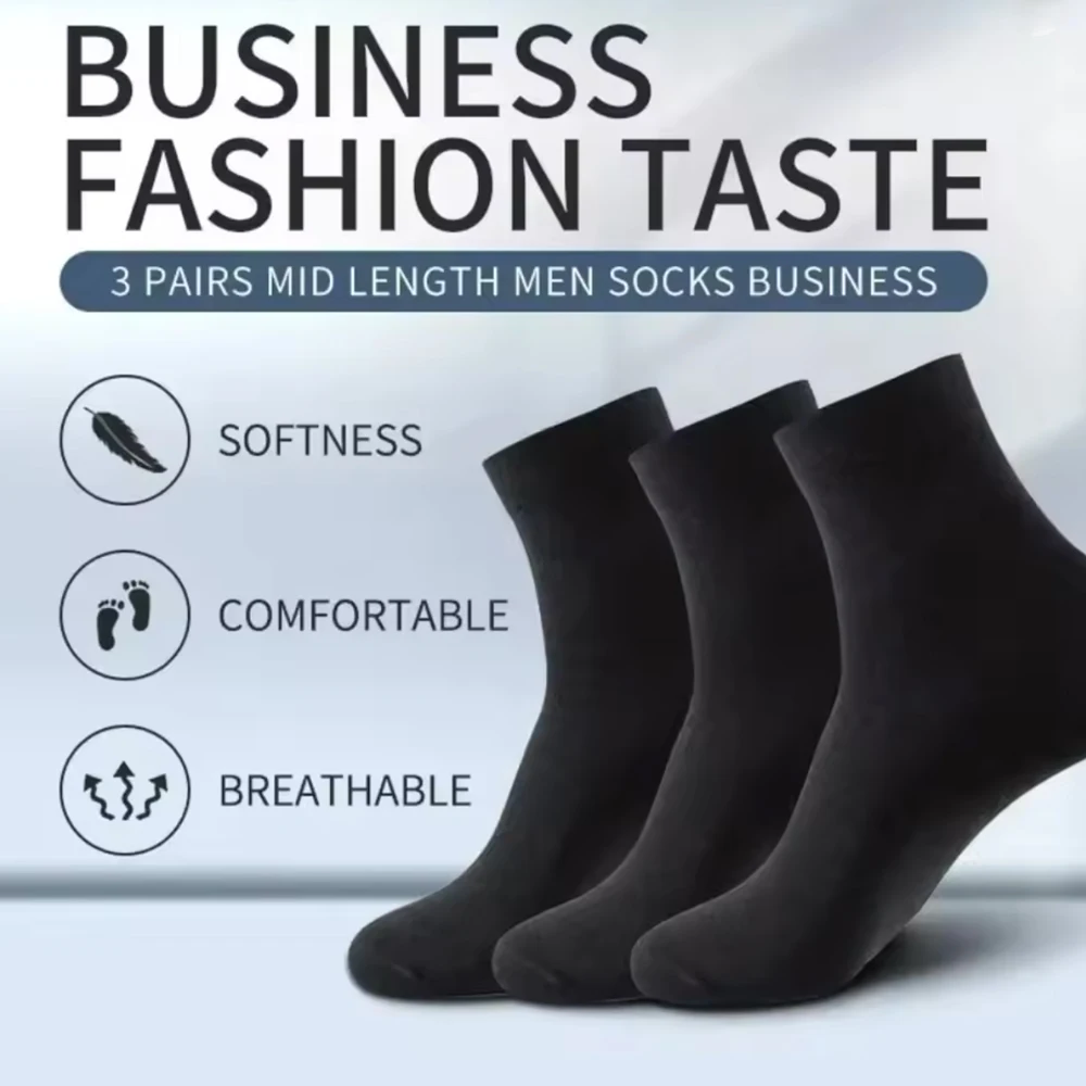 3 Pairs Black Men Socks Cotton For Men Pair Set Long Underwear Business for Feather Shoes
3 Pairs Black Men Socks Cotton For Men Pair Set Long Underwear Business for Feather Shoes