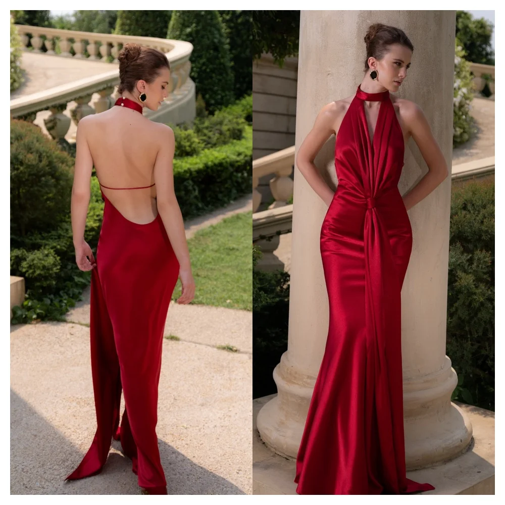 customizedCustomized Mermaid Fashion Burgundy Satin Evening Dress Temperament Halter Satin Sleeveless Party Dress Classic Celebr
customizedCustomized Mermaid Fashion Burgundy Satin Evening Dress Temperament Halter Satin Sleeveless Party Dress Classic Celebr