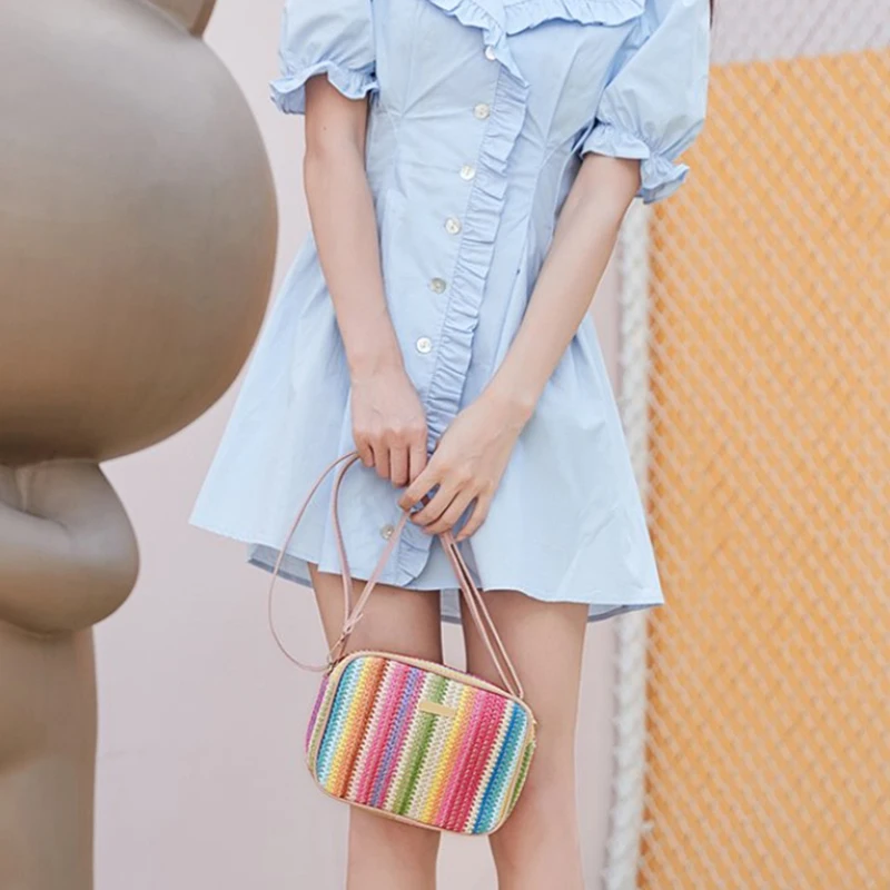 Colorful Woven Women's Fashionable Shoulder Bag Beach Summer Handbag Women's Shoulder Crossbody Bag
Colorful Woven Women's Fashionable Shoulder Bag Beach Summer Handbag Women's Shoulder Crossbody Bag