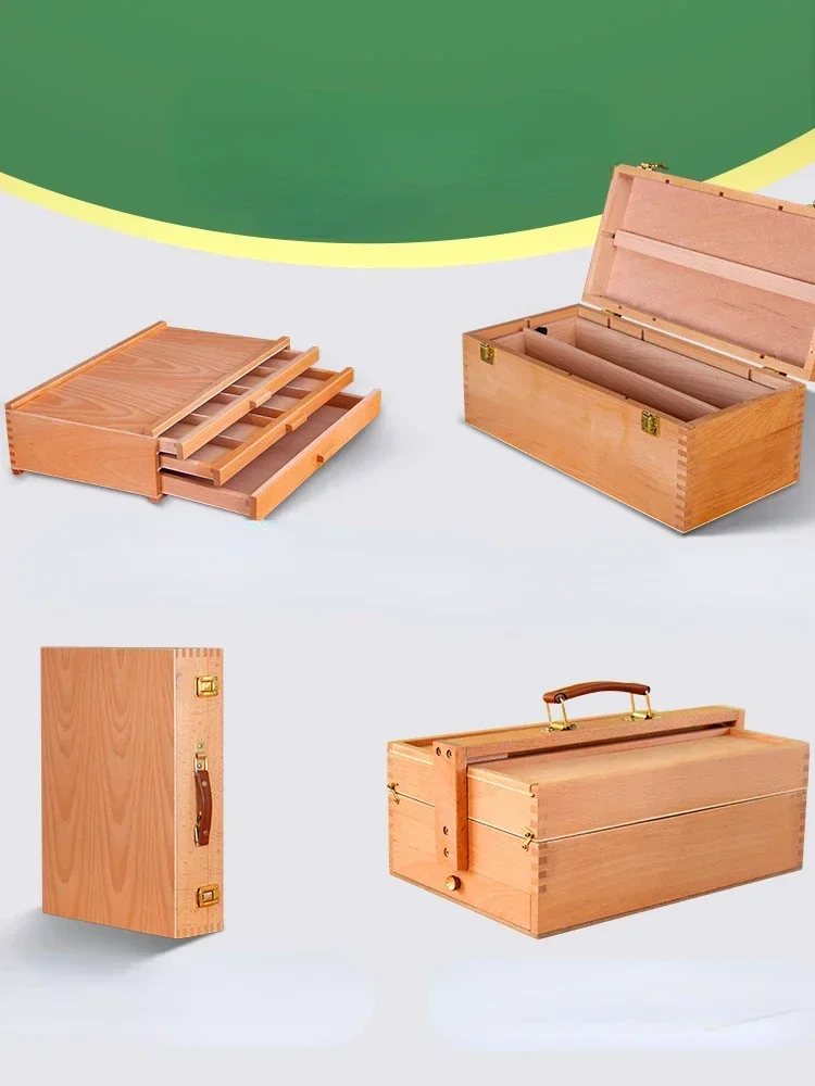 Wooden art painting box for art students, storage box, wooden desktop, large capacity, multifunctional painting box Hot sales
Wooden art painting box for art students, storage box, wooden desktop, large capacity, multifunctional painting box Hot sales