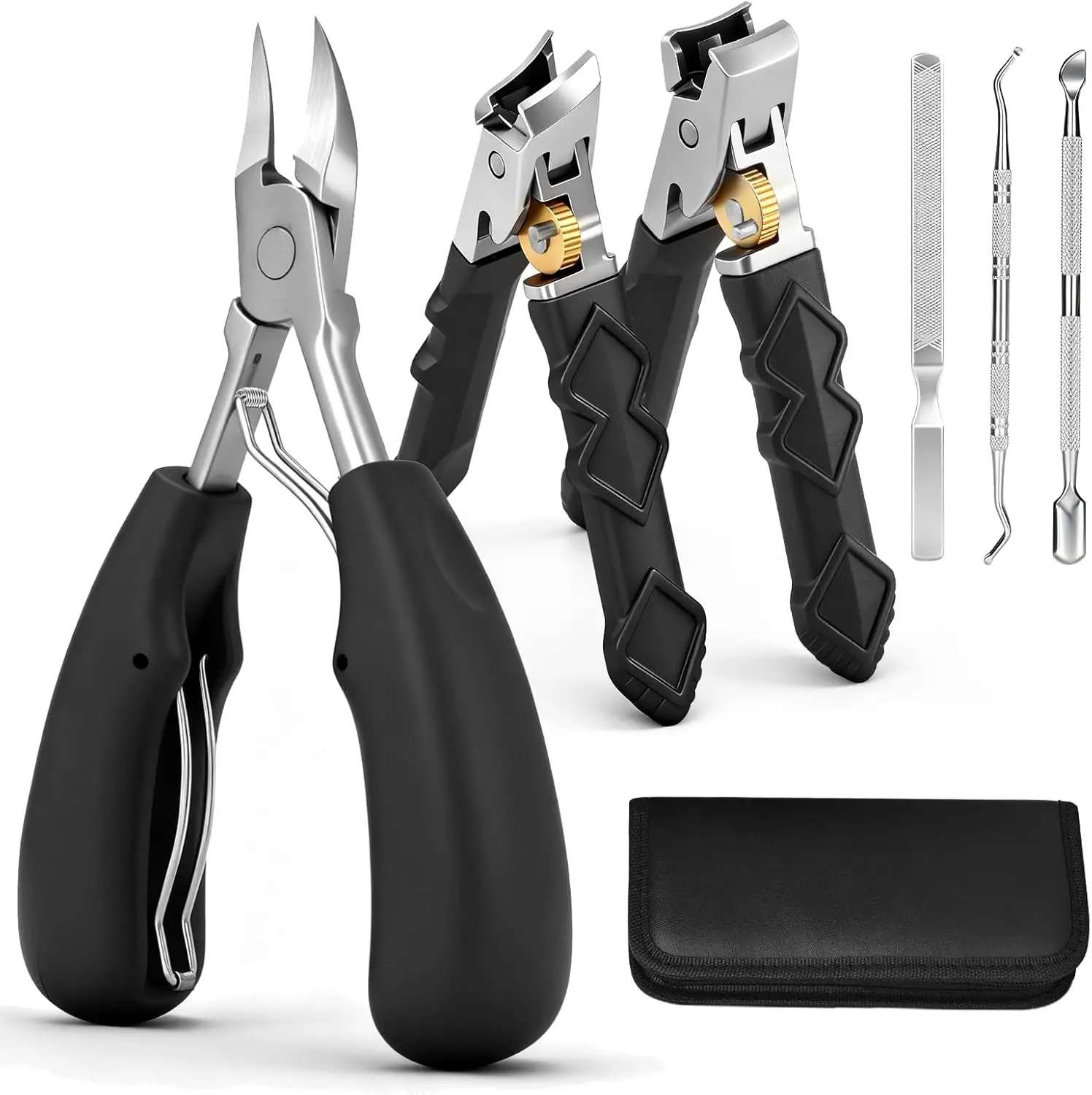 6-in-1 Toenail Clippers for Seniors - Heavy Duty Wide Opening Nail Cutter Set with 45° Angle for Ingrown Toenails
6-in-1 Toenail Clippers for Seniors - Heavy Duty Wide Opening Nail Cutter Set with 45° Angle for Ingrown Toenails