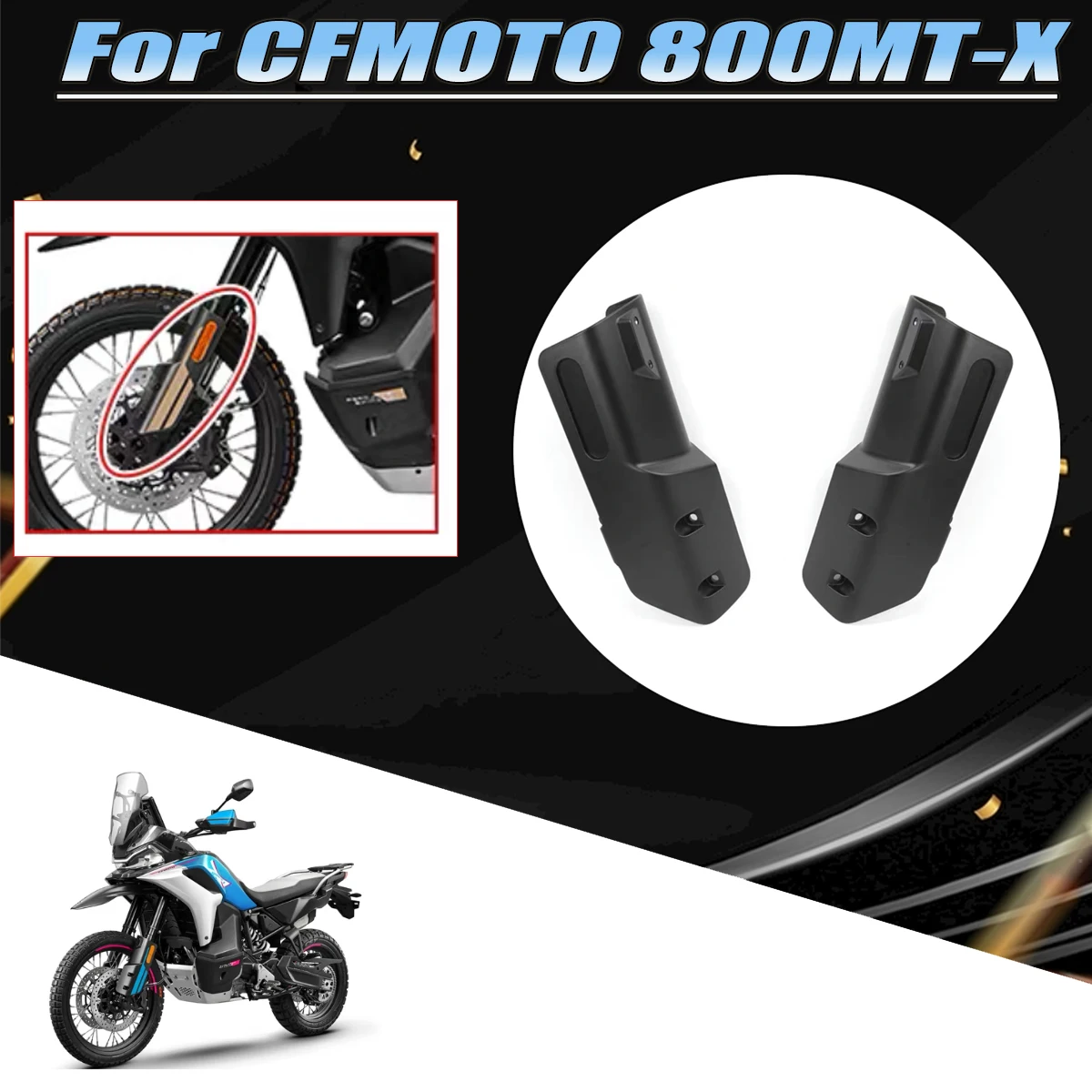 Front fender left and right decorative panels front shock absorber decorative cover plastic shell Fit For CFMOTO 800MTX 800MT-X
Front fender left and right decorative panels front shock absorber decorative cover plastic shell Fit For CFMOTO 800MTX 800MT-X