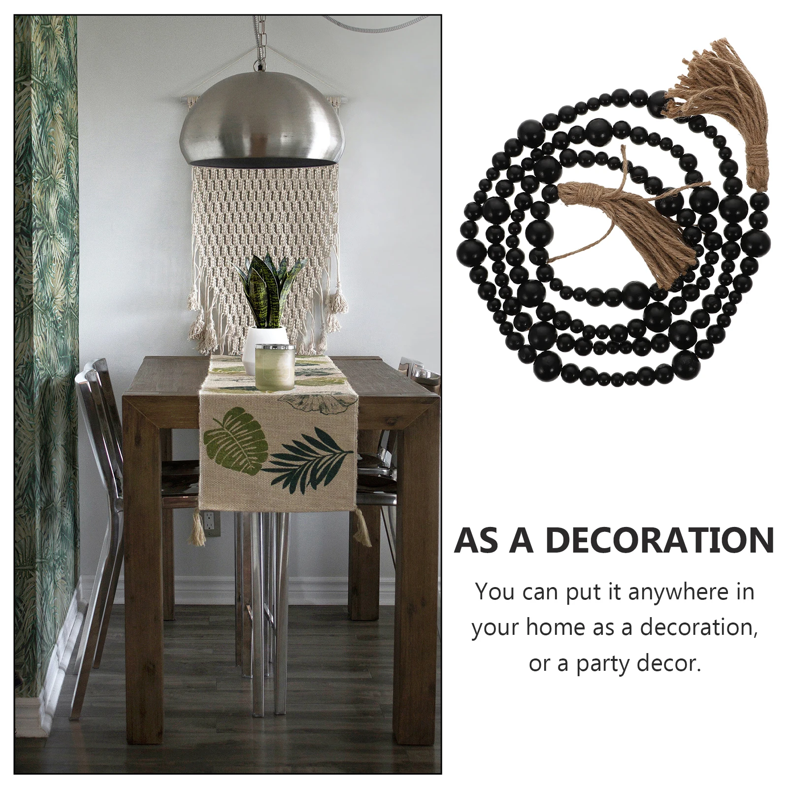 Bohemian Home Home Pendant Wooden Beads Pendant Tassel Twine Black Wall Hanging Festive Party Supplies Durability
Bohemian Home Home Pendant Wooden Beads Pendant Tassel Twine Black Wall Hanging Festive Party Supplies Durability