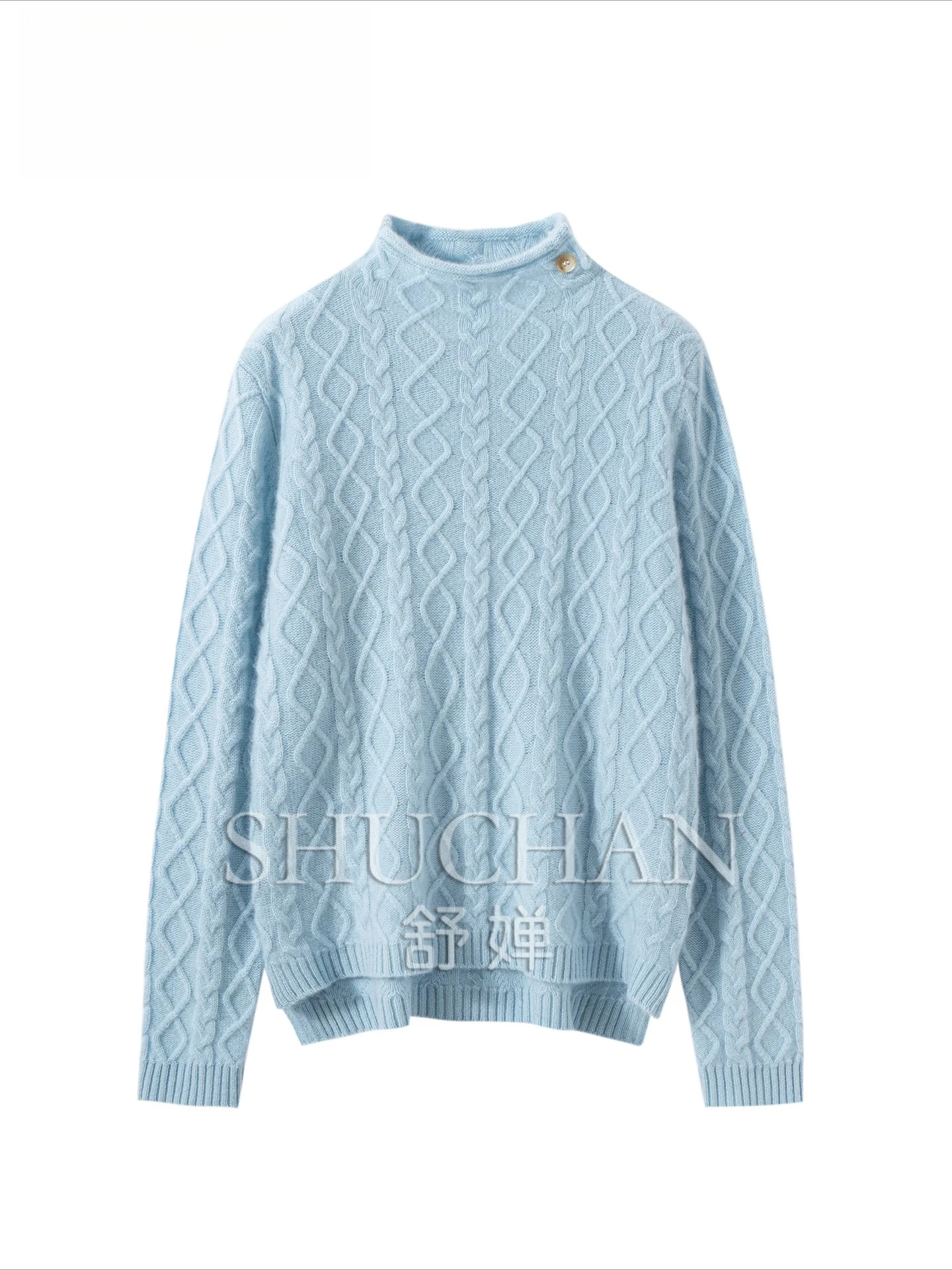 100 Pure Cashmere Sweater Women's Korean Loose Semi-turtleneck Chic Twist Jacquard Wool Knitted Sweater Top
100 Pure Cashmere Sweater Women's Korean Loose Semi-turtleneck Chic Twist Jacquard Wool Knitted Sweater Top