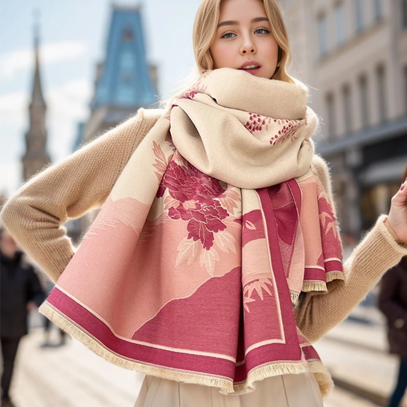 A new national wind warm scarf, elegant temperament, beautiful scenery, jacquard scarf, windproof warm shawl.
A new national wind warm scarf, elegant temperament, beautiful scenery, jacquard scarf, windproof warm shawl.