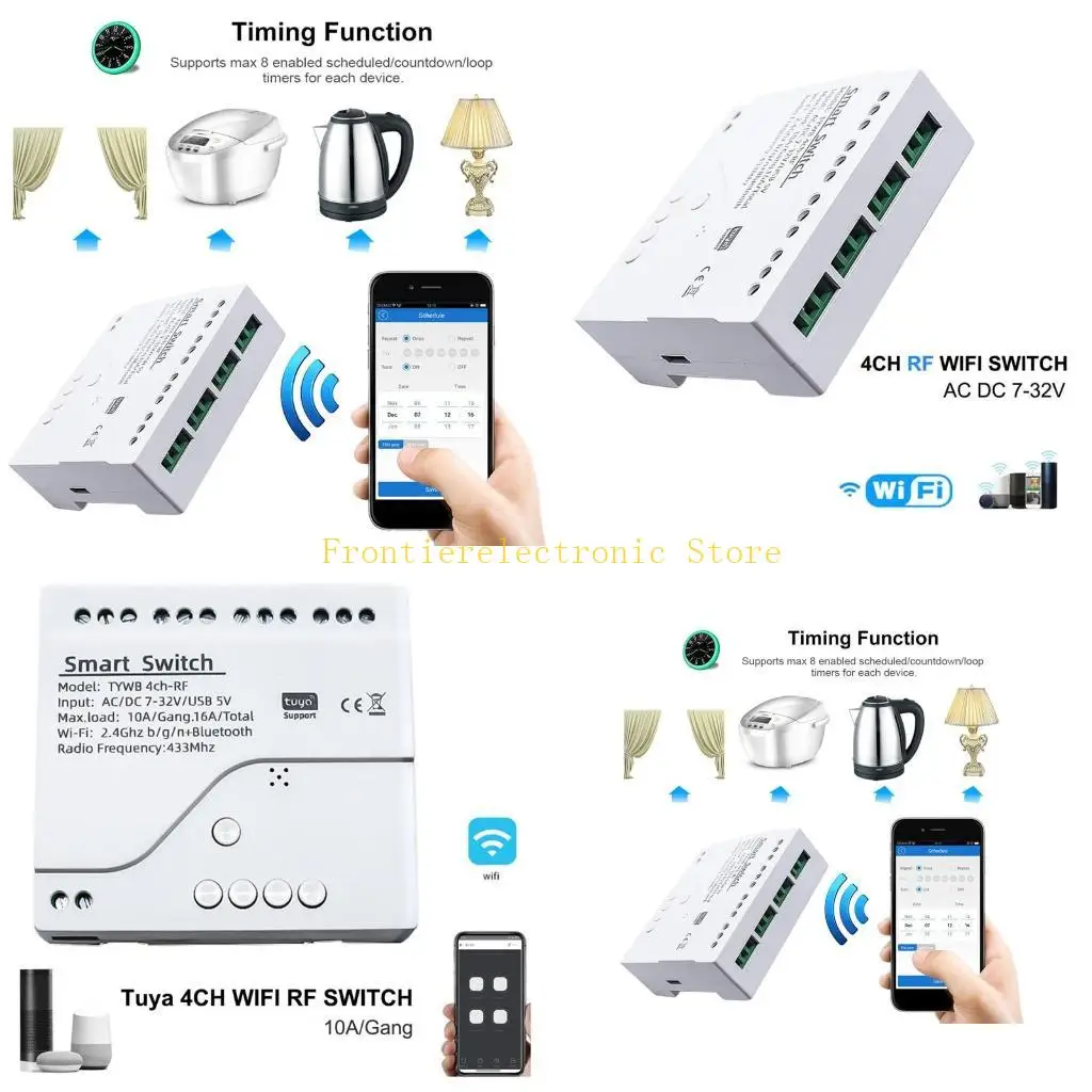 G8DB Tuya RF -переключатель пластина 4CH Wi -Fi Дистанционный контроль беспроводной переключатель беспроводного
G8DB Tuya RF -переключатель пластина 4CH Wi -Fi Дистанционный контроль беспроводной переключатель беспроводного