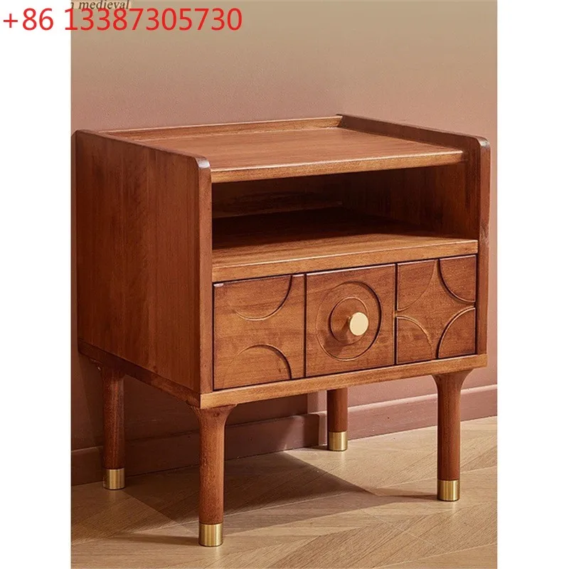 Medieval style solid wood bedside table, sofa-side storage cabinet, high leg storage
Medieval style solid wood bedside table, sofa-side storage cabinet, high leg storage