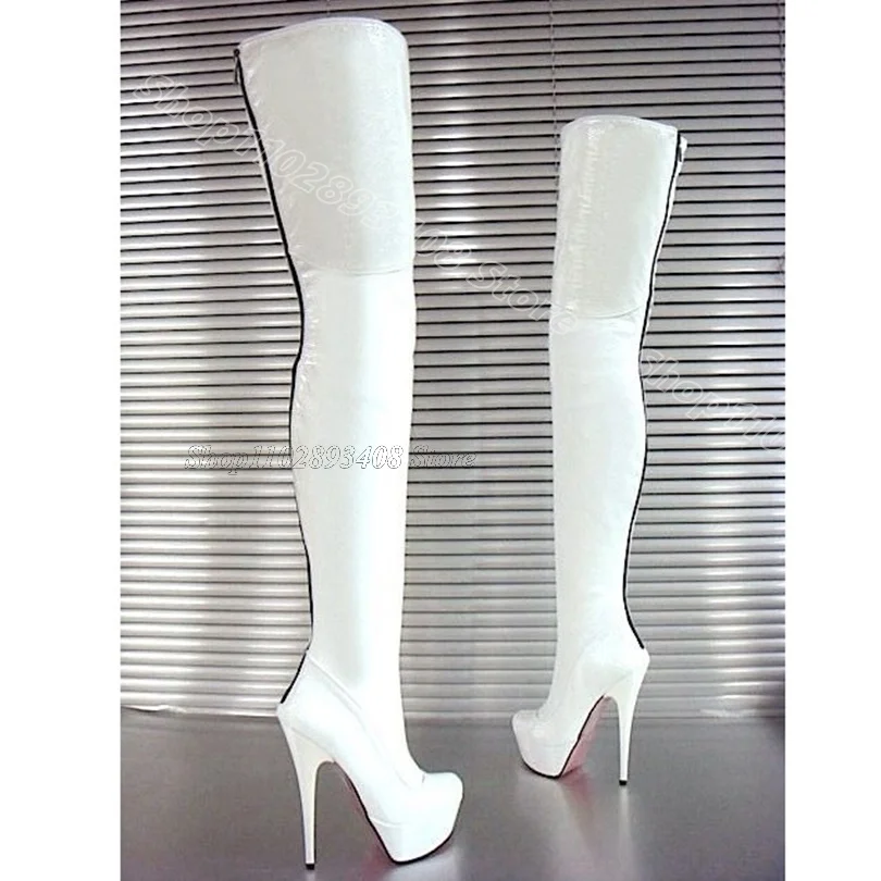 White Stiletto Platform over Knee Boots Round Toe Back Zipper British Style Party Women Over Knee Boots 2024 Zapatos Para Mujere
White Stiletto Platform over Knee Boots Round Toe Back Zipper British Style Party Women Over Knee Boots 2024 Zapatos Para Mujere