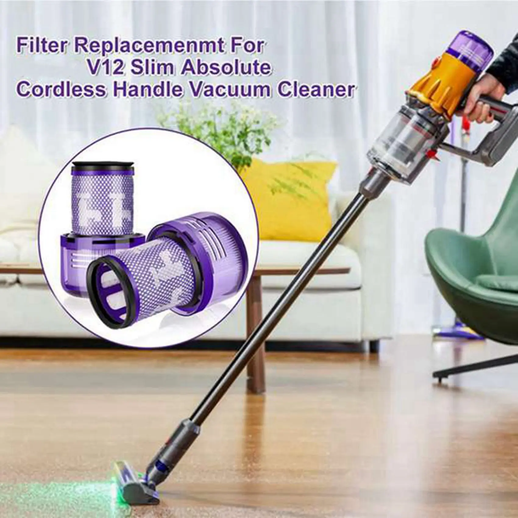 A36T-2X V12 Filter Compatible With For Dyson V12 Detect Slim, V12 Slim Vacuums, Compare To Part 971517-01
A36T-2X V12 Filter Compatible With For Dyson V12 Detect Slim, V12 Slim Vacuums, Compare To Part 971517-01