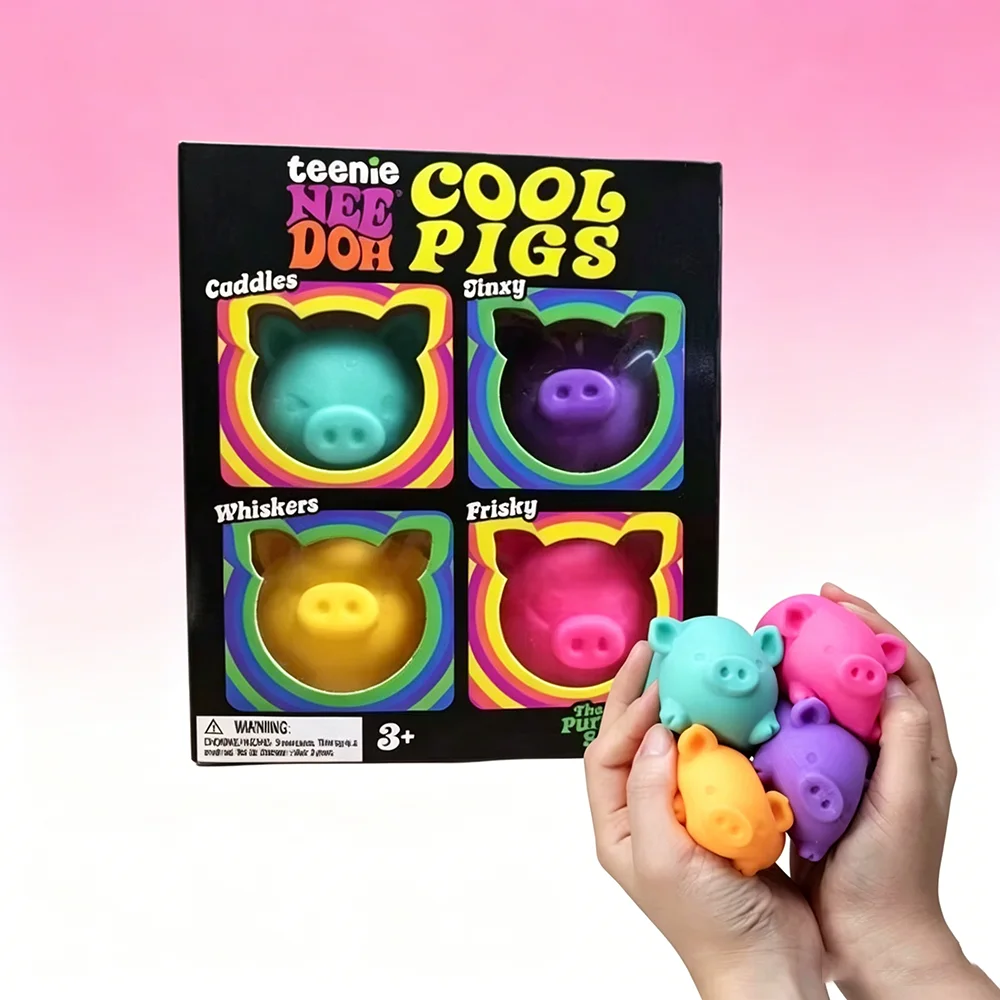 Needoh 4 Pack Teenie Cool Pigs Squishies Reliever Soft Squeeze Toys Anxiety Non-toxic TPR Fidget Toys for ADHD and Autism Gift
Needoh 4 Pack Teenie Cool Pigs Squishies Reliever Soft Squeeze Toys Anxiety Non-toxic TPR Fidget Toys for ADHD and Autism Gift