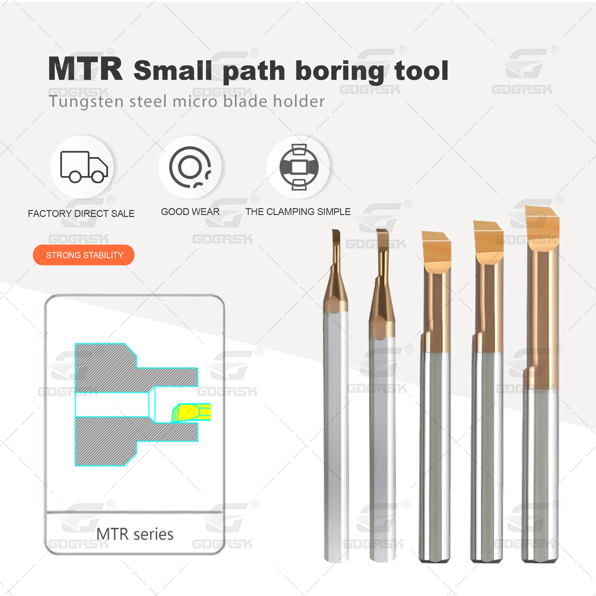 Токарный станок с ЧПУ серии MTR Сверкальные инструменты с малым отверстием MTR2.0 MTR3.0 MTR4.0 R0.1 L5/10/15 Общая токарная обработка Инструменты для растачивания с малой апертурой
Токарный станок с ЧПУ серии MTR Сверкальные инструменты с малым отверстием MTR2.0 MTR3.0 MTR4.0 R0.1 L5/10/15 Общая токарная обработка Инструменты для растачивания с малой апертурой