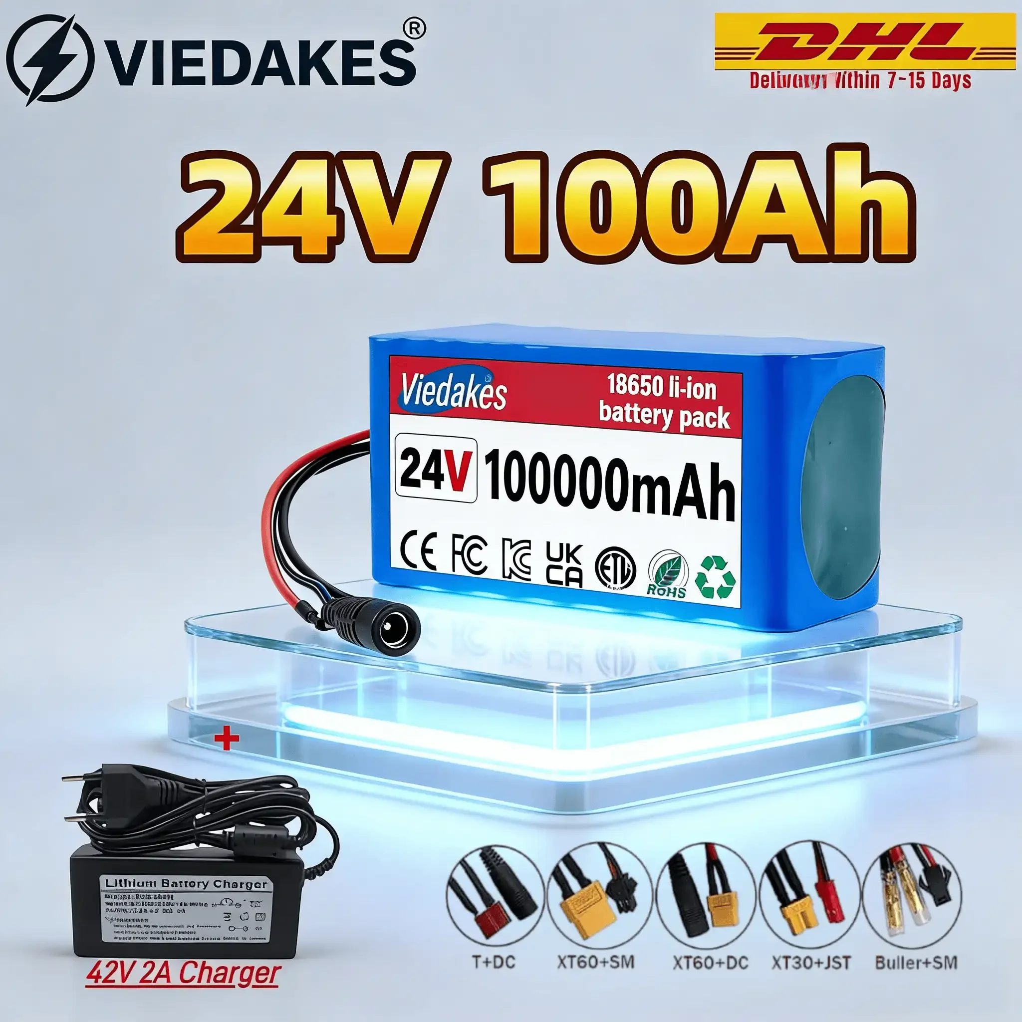 VIEDAKES 24V 100Ah 7S3P 18650 Аккумулятор With Charger For Kids Toy Cars Lightweight Safe Durable 24V Battery
VIEDAKES 24V 100Ah 7S3P 18650 Аккумулятор With Charger For Kids Toy Cars Lightweight Safe Durable 24V Battery