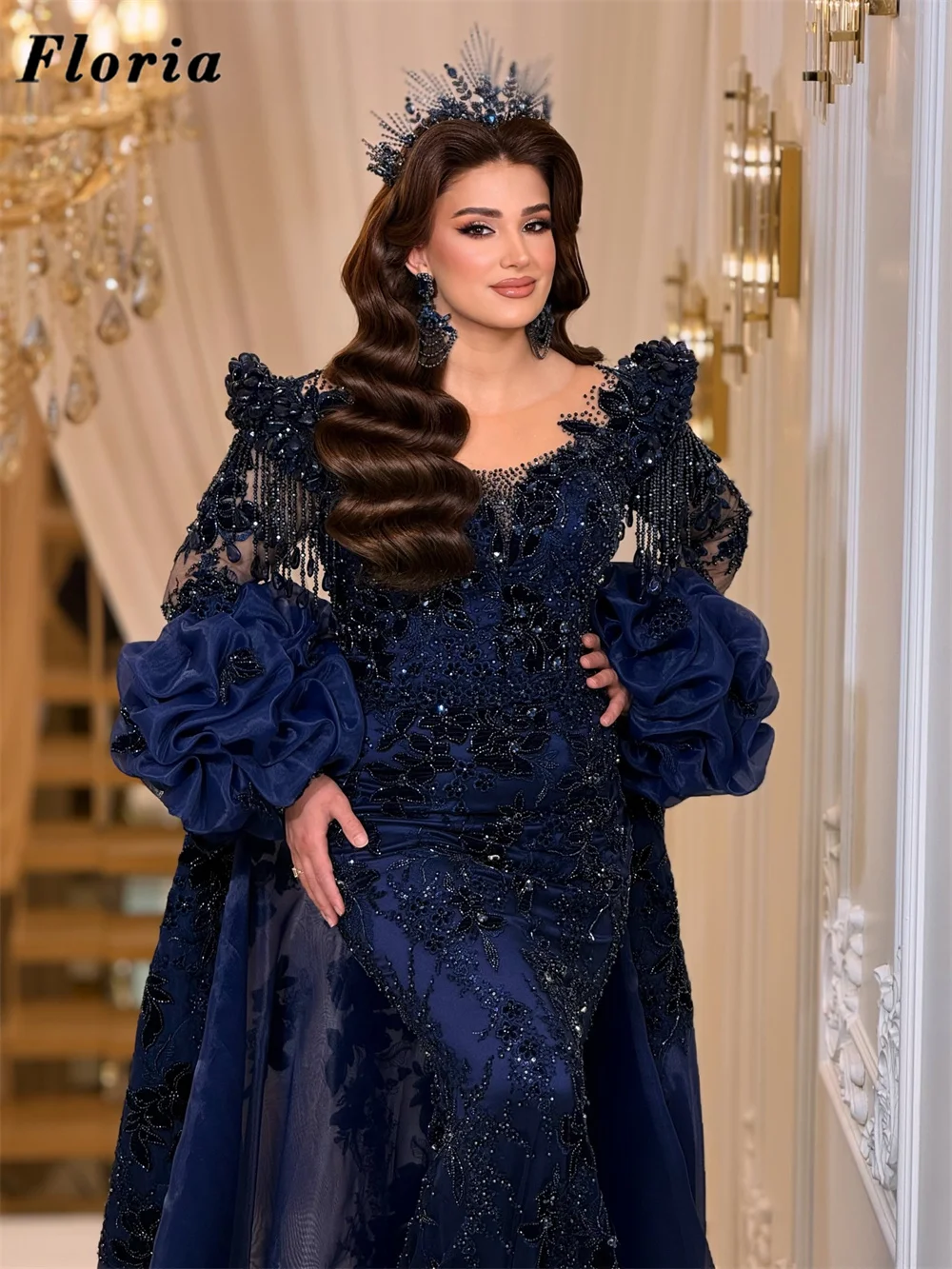 Abendkleider Navy Blue Beaded Evening Dresses With Detachable Skirt Dubai Mermaid Wedding Party Dress Prom Gowns Customized 2026
Abendkleider Navy Blue Beaded Evening Dresses With Detachable Skirt Dubai Mermaid Wedding Party Dress Prom Gowns Customized 2026
