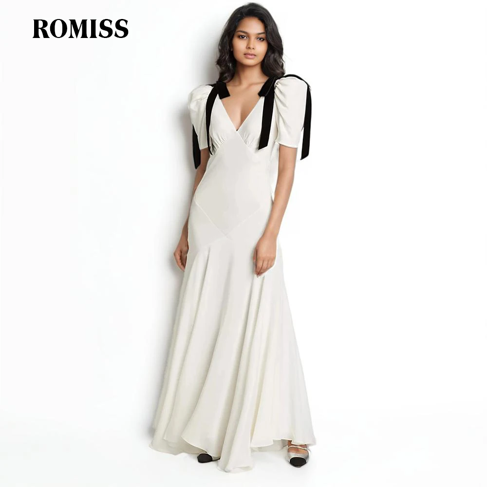ROMISS Colorblock Casual Spliced Lace Up Dress For Women V Neck Puff Sleeve High Waist Temperament Dresses Female Fshion
ROMISS Colorblock Casual Spliced Lace Up Dress For Women V Neck Puff Sleeve High Waist Temperament Dresses Female Fshion