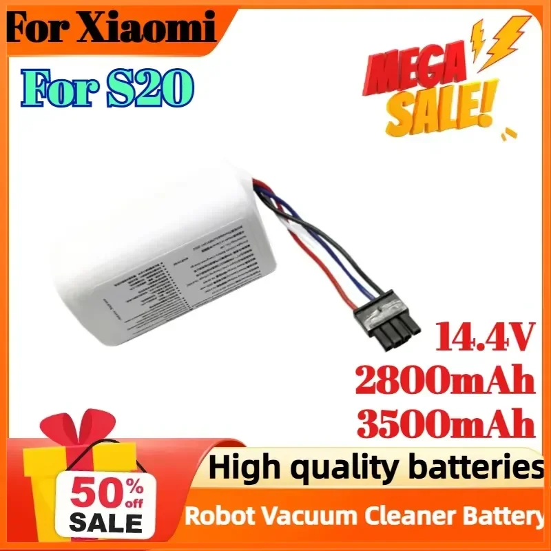 14.4V 2800mAh 3500mAh Robot Vacuum Cleaner Battery for Xiaomi S20 High Capacity Long Endurance Sweeping Robot Battery
14.4V 2800mAh 3500mAh Robot Vacuum Cleaner Battery for Xiaomi S20 High Capacity Long Endurance Sweeping Robot Battery