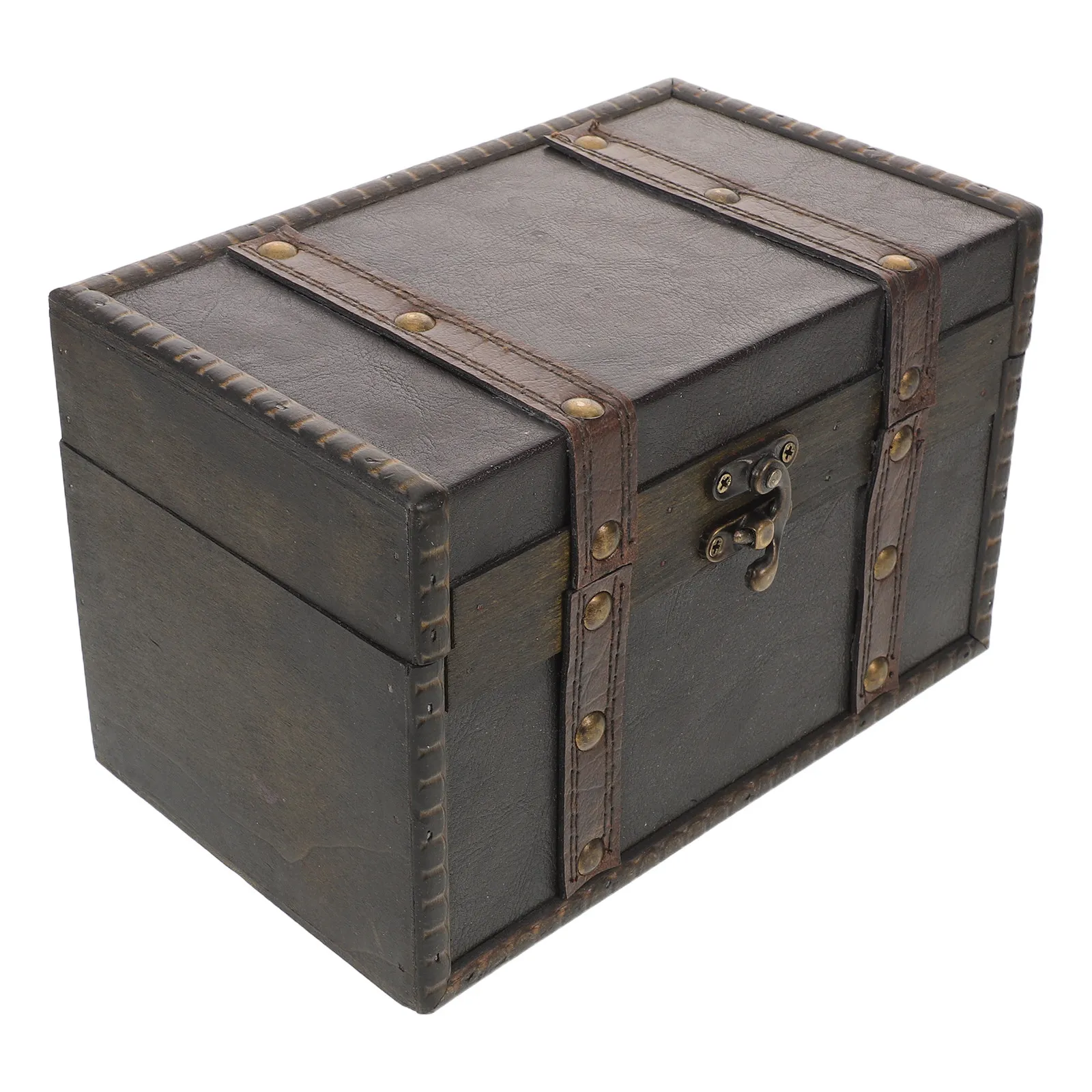 Vintage Wooden Treasure Chest Dark Brown Decorative Jewelry Storage Box Pirate Keepsakes Organizer Trinket Holder for Vanity
Vintage Wooden Treasure Chest Dark Brown Decorative Jewelry Storage Box Pirate Keepsakes Organizer Trinket Holder for Vanity