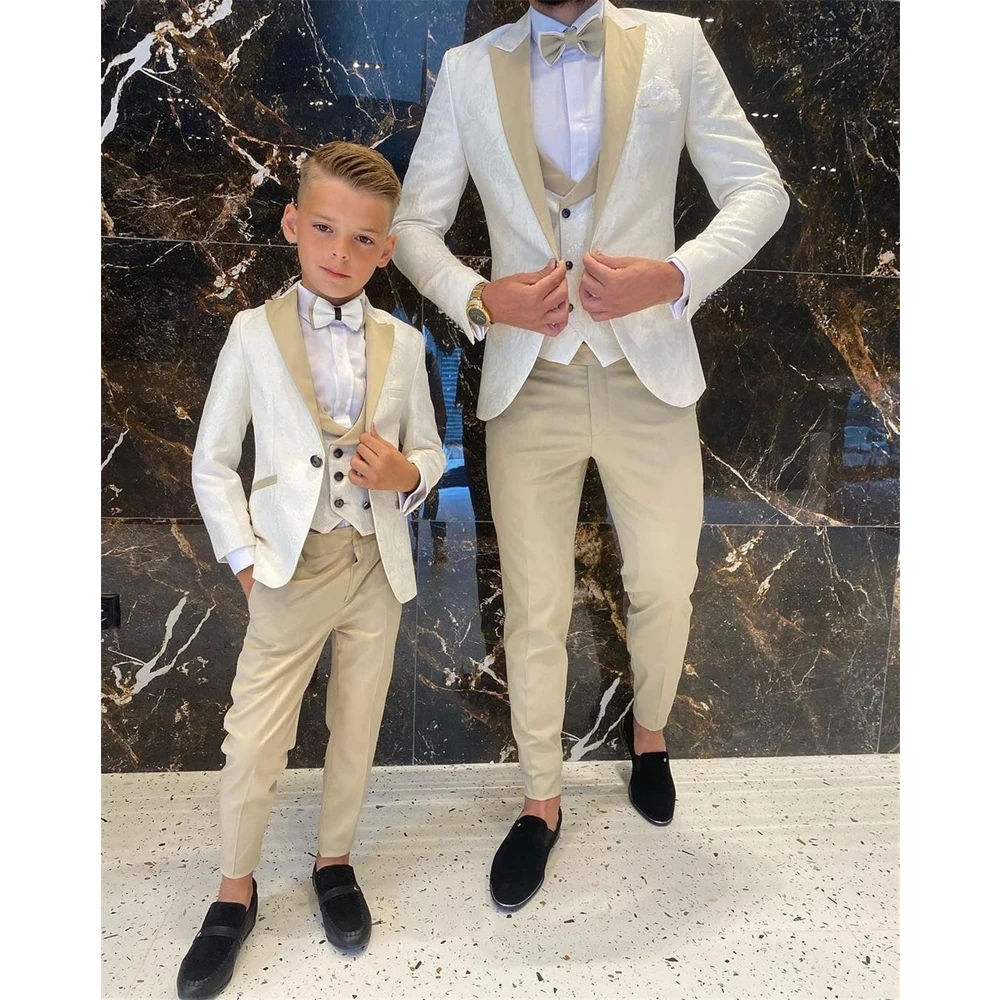 Child Suits 3 Pieces (Jacket+Vest+Pants) Wedding Suit Groom Beige Floral Tuxedo Slim Fit Boys Prom Groom Full Gentleman Costume
Child Suits 3 Pieces (Jacket+Vest+Pants) Wedding Suit Groom Beige Floral Tuxedo Slim Fit Boys Prom Groom Full Gentleman Costume