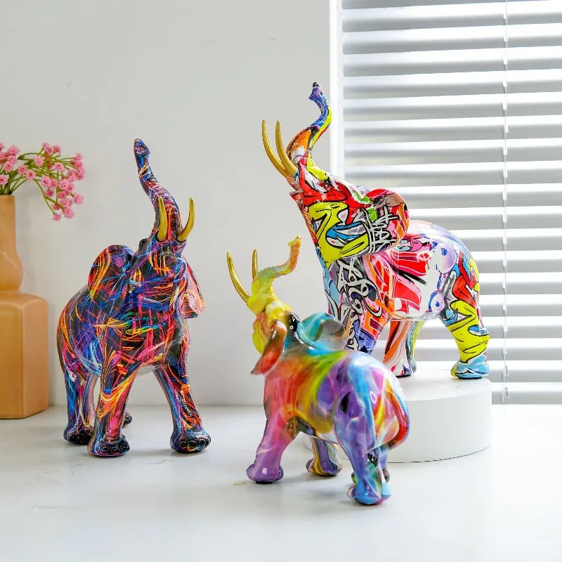 Colorful Elephant Resin Ornament Modern Craft Gift Decor Exquisite Vivid Look for Living Room Entrance Wine Cabinet Desktop
Colorful Elephant Resin Ornament Modern Craft Gift Decor Exquisite Vivid Look for Living Room Entrance Wine Cabinet Desktop