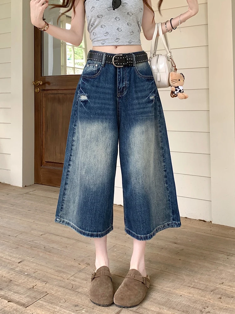 Summer 2026 High Waist Wide Leg Seven-Foot Loose Fit Women's Jeans Casual Washed out Torn American Style Casual High Waist
Summer 2026 High Waist Wide Leg Seven-Foot Loose Fit Women's Jeans Casual Washed out Torn American Style Casual High Waist