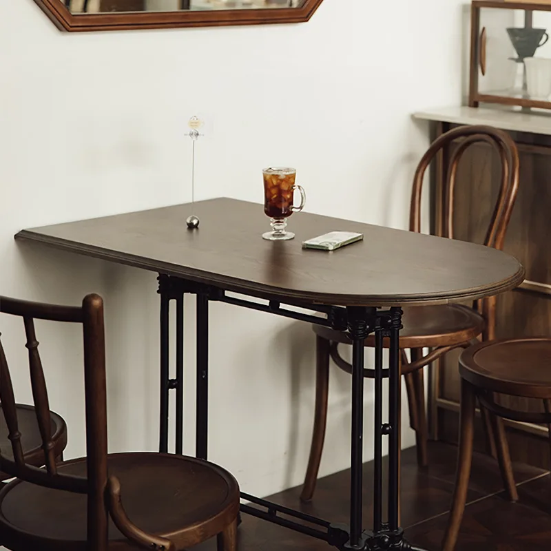 Обеденный стол из цельного дерева в стиле ретро, обеденный домашний овальный прямоугольный стол из кованого железа, ресторан, кофейня, комбинация стола и стула
Обеденный стол из цельного дерева в стиле ретро, обеденный домашний овальный прямоугольный стол из кованого железа, ресторан, кофейня, комбинация стола и стула