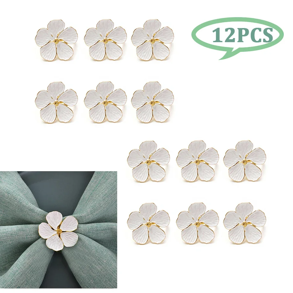 12PCS Napkin Buckle, White Plum Blossom Metal Napkin Rings, Festival Wedding Party Holiday Table Decoration
12PCS Napkin Buckle, White Plum Blossom Metal Napkin Rings, Festival Wedding Party Holiday Table Decoration