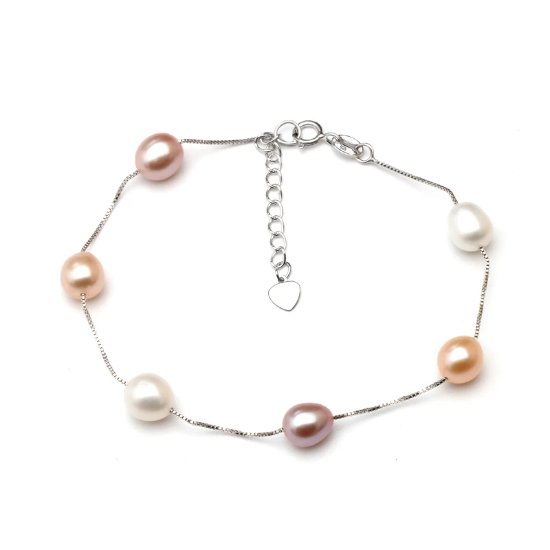 Ювелирный браслет из настоящего пресноводного жемчуга, женский браслет, свадебный разноцветный браслет из натурального жемчуга, серебро 925, подарок на день рождения для матери, белый цвет 
Ювелирный браслет из настоящего пресноводного жемчуга, женский браслет, свадебный разноцветный браслет из натурального жемчуга, серебро 925, подарок на день рождения для матери, белый цвет