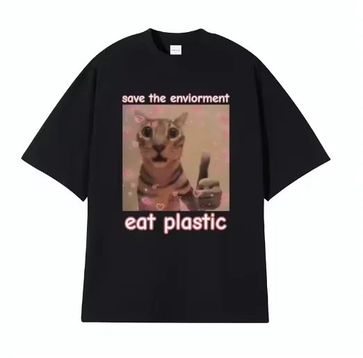 Camiseta Divertida Save The Environment Eat Plastic CAT Me Para Camisetas De Moda Y Юмор Повседневная женская футболка Femenino
Camiseta Divertida Save The Environment Eat Plastic CAT Me Para Camisetas De Moda Y Юмор Повседневная женская футболка Femenino
