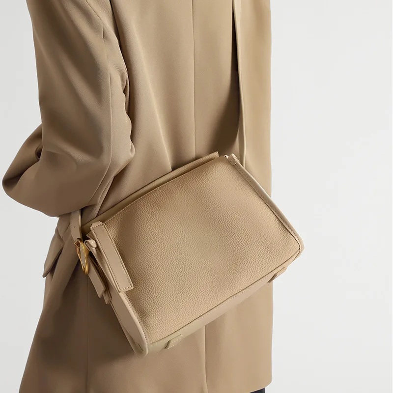 Женская большая сумка из натуральной яловой кожи с верхним слоем, весна-лето 2024, новая дизайнерская роскошная сумка, модная повседневная сумка через плечо в стиле ретро