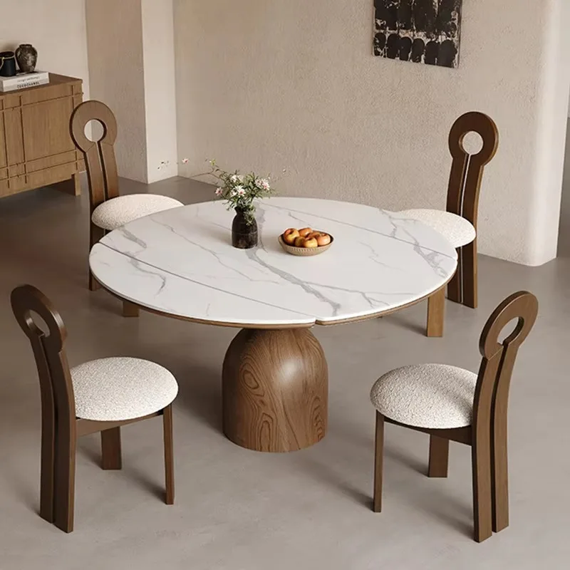 Nordic Style Dining Table For Home Modern Light Luxury Wodoen Dining Table With Stone Top Expandable Round Dining Table Set
Nordic Style Dining Table For Home Modern Light Luxury Wodoen Dining Table With Stone Top Expandable Round Dining Table Set