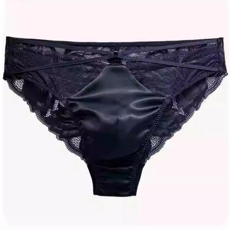 Men's Sexy Briefs Mulberry Silk Breathable Mid Rise Seamless Trunks Lace Trim Pure Silk Transparent Erotic Underwear Sissy Panty
Men's Sexy Briefs Mulberry Silk Breathable Mid Rise Seamless Trunks Lace Trim Pure Silk Transparent Erotic Underwear Sissy Panty