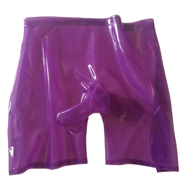 Men's Latex Transparent Purple Boxer Briefs with Condom
Men's Latex Transparent Purple Boxer Briefs with Condom