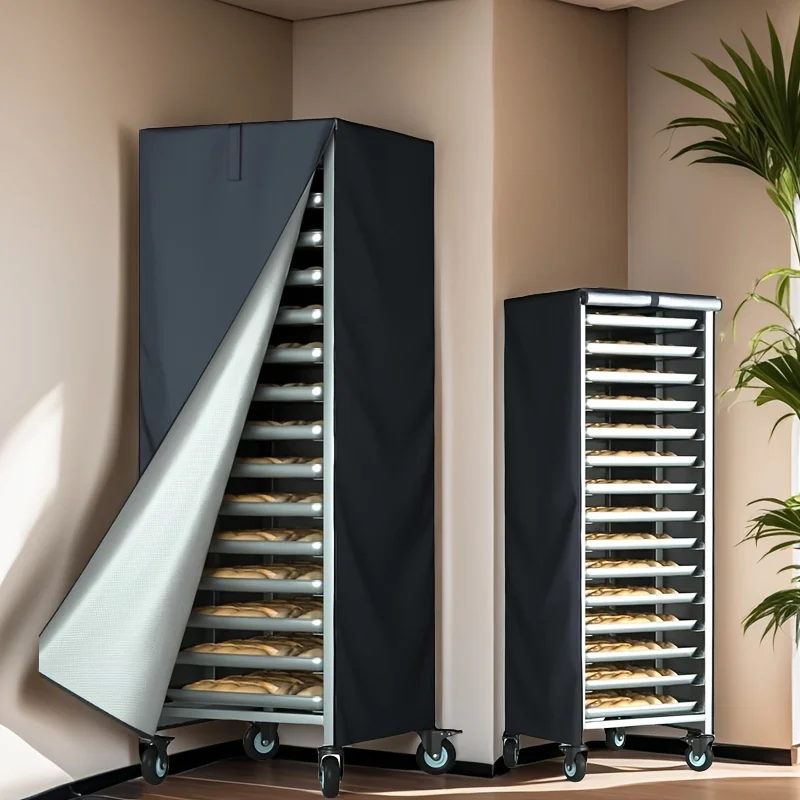 Commercial Bakery Bread Pan Rack Cover, Fits Multiple-Tier Baking Racks, Dust-Proof Protector for Bakery Use (Cover Only)