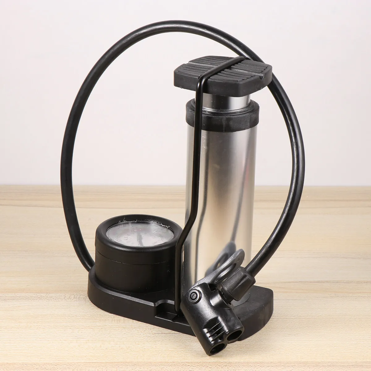 Mini Portable Silver Bike Floor Pump High-Pressure Foot Pump Tire Inflator Universal Valve Activated Floor Pumps Inflator
Mini Portable Silver Bike Floor Pump High-Pressure Foot Pump Tire Inflator Universal Valve Activated Floor Pumps Inflator